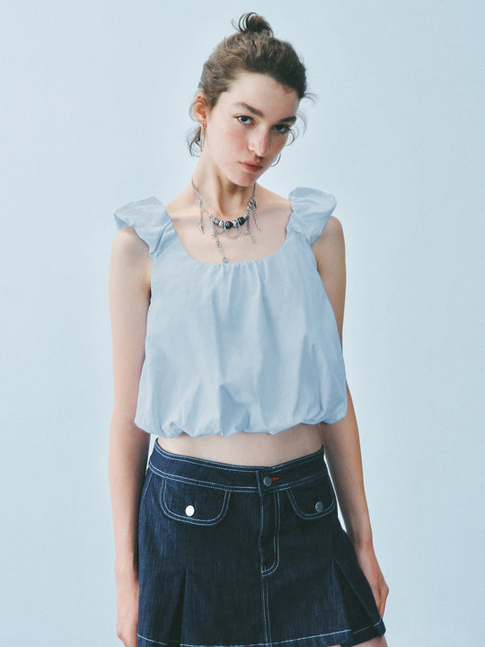 Cropped Wide Strap Tops