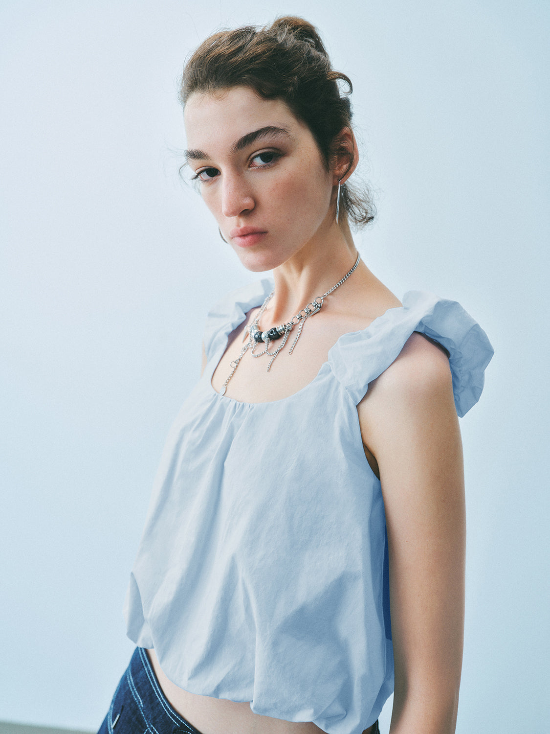 Cropped Wide Strap Tops