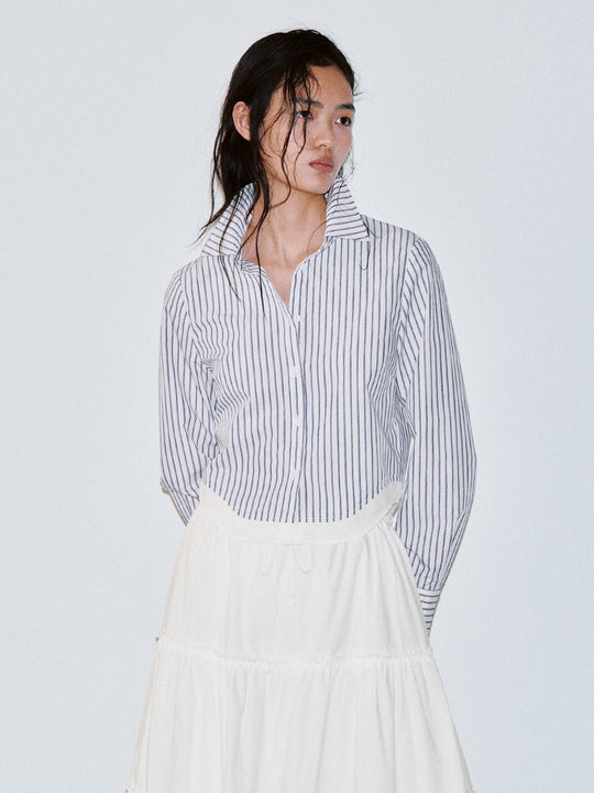 2 In 1 Contrast Striped Shirts
