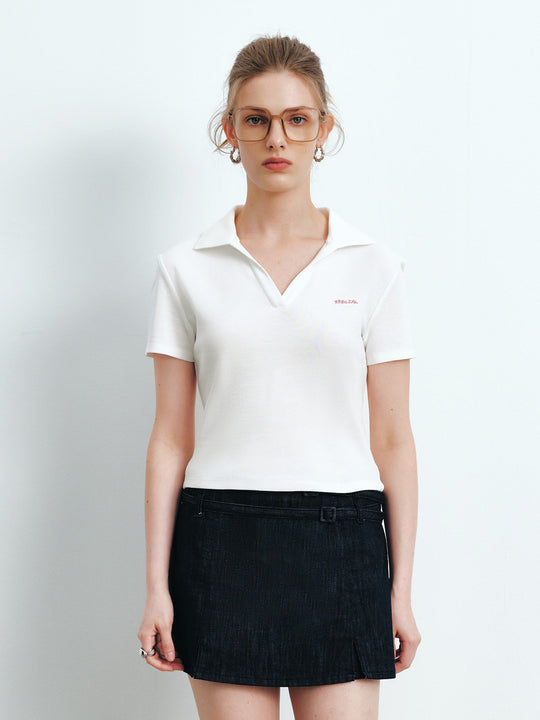 Collared Neck Skinny Polo Shirt
