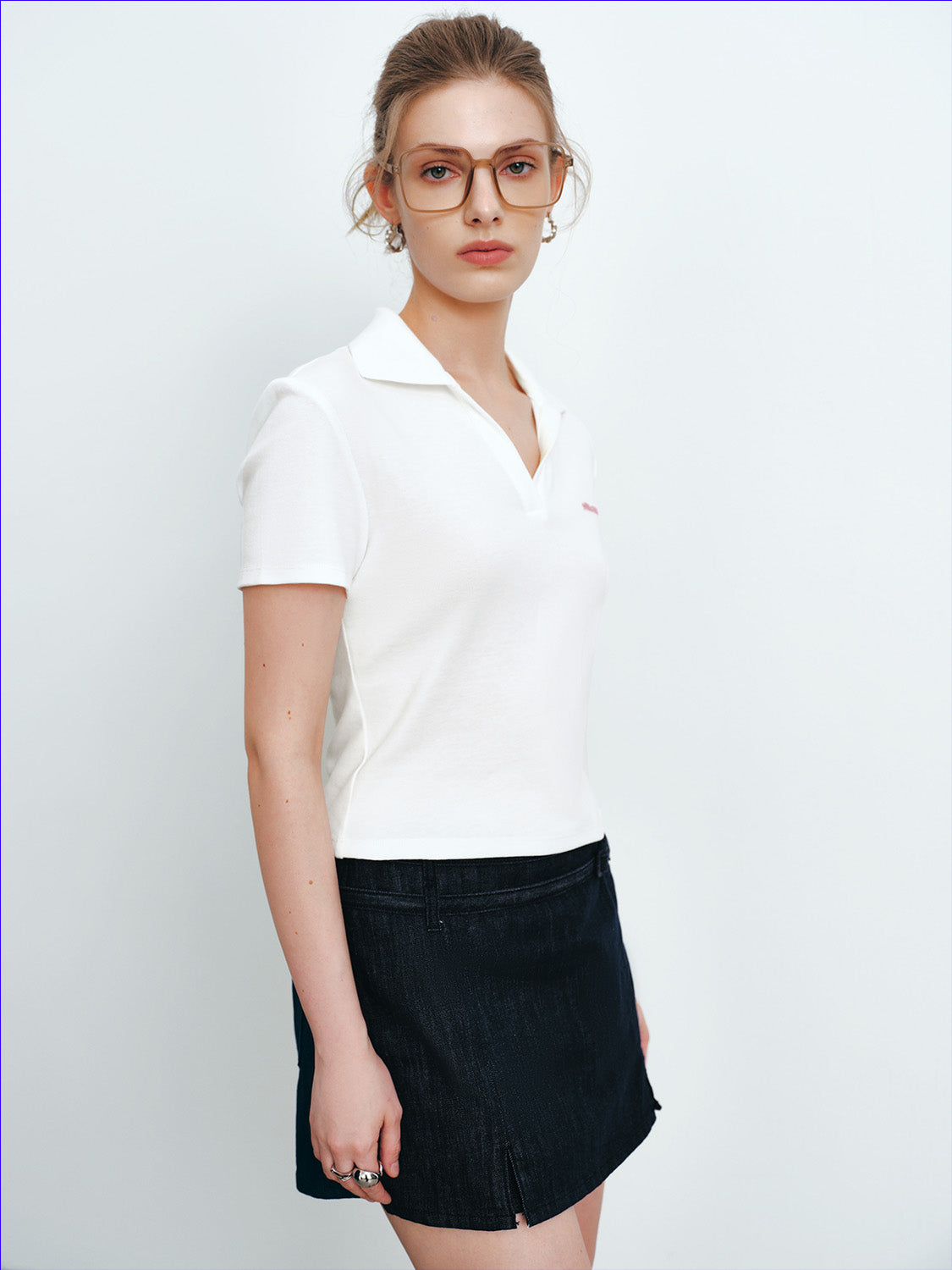 Collared Neck Skinny Polo Shirt