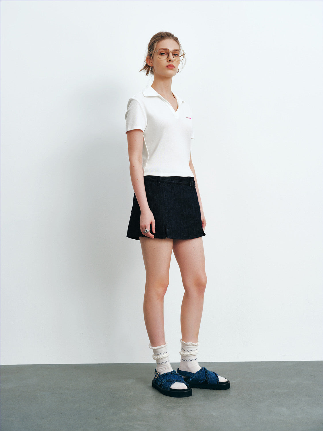 Collared Neck Skinny Polo Shirt