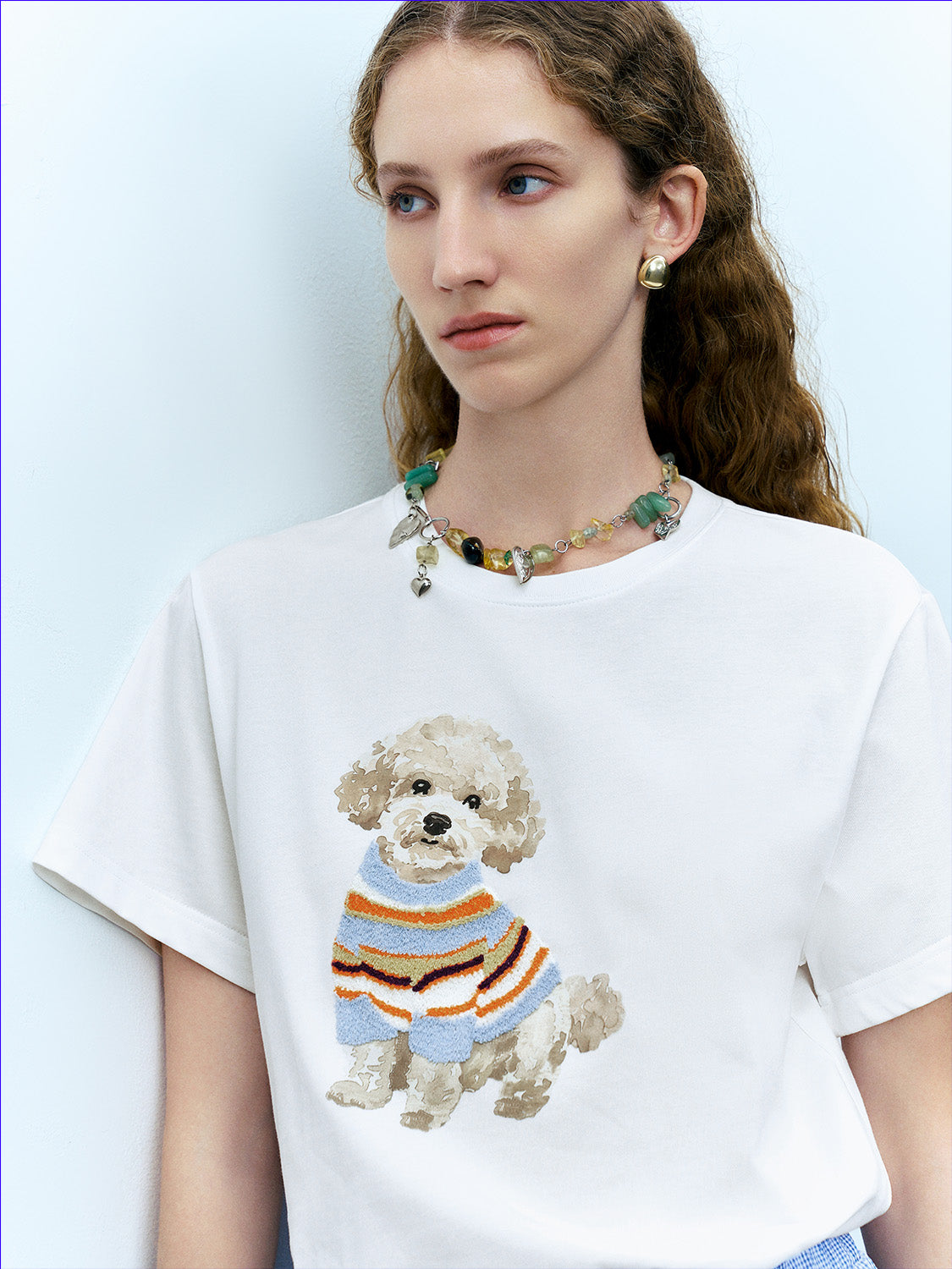 Puppy Printed Crew Neck T-Shirt