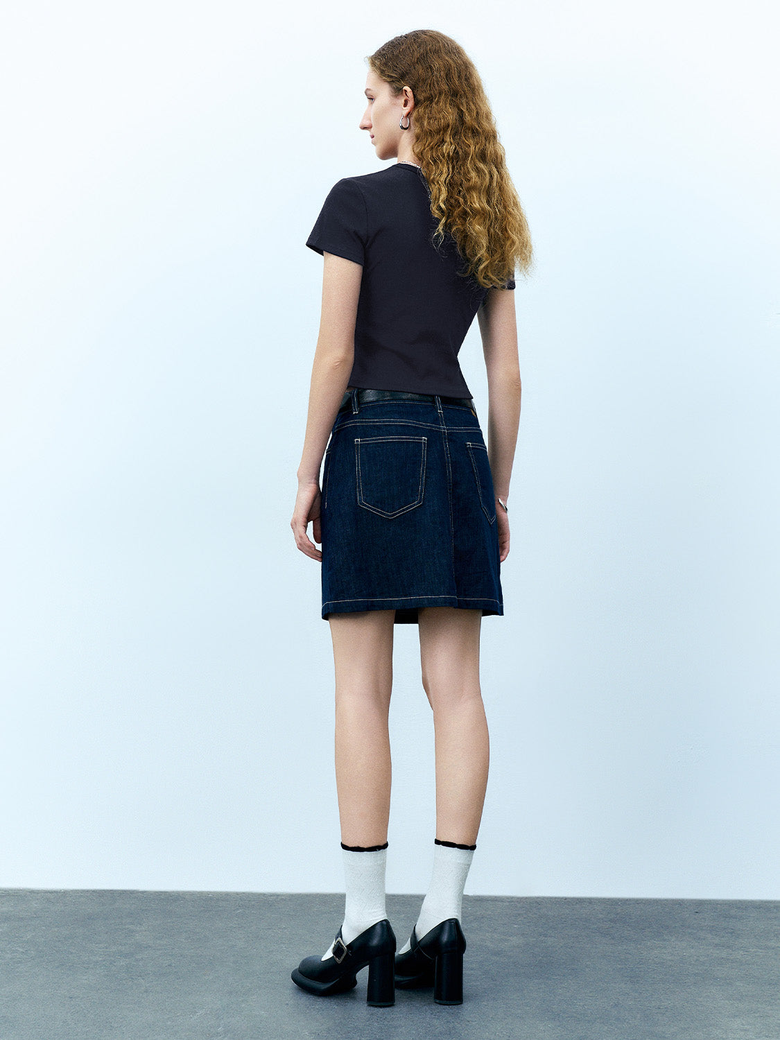 Bow Printed Crew Neck Skinny T-Shirt
