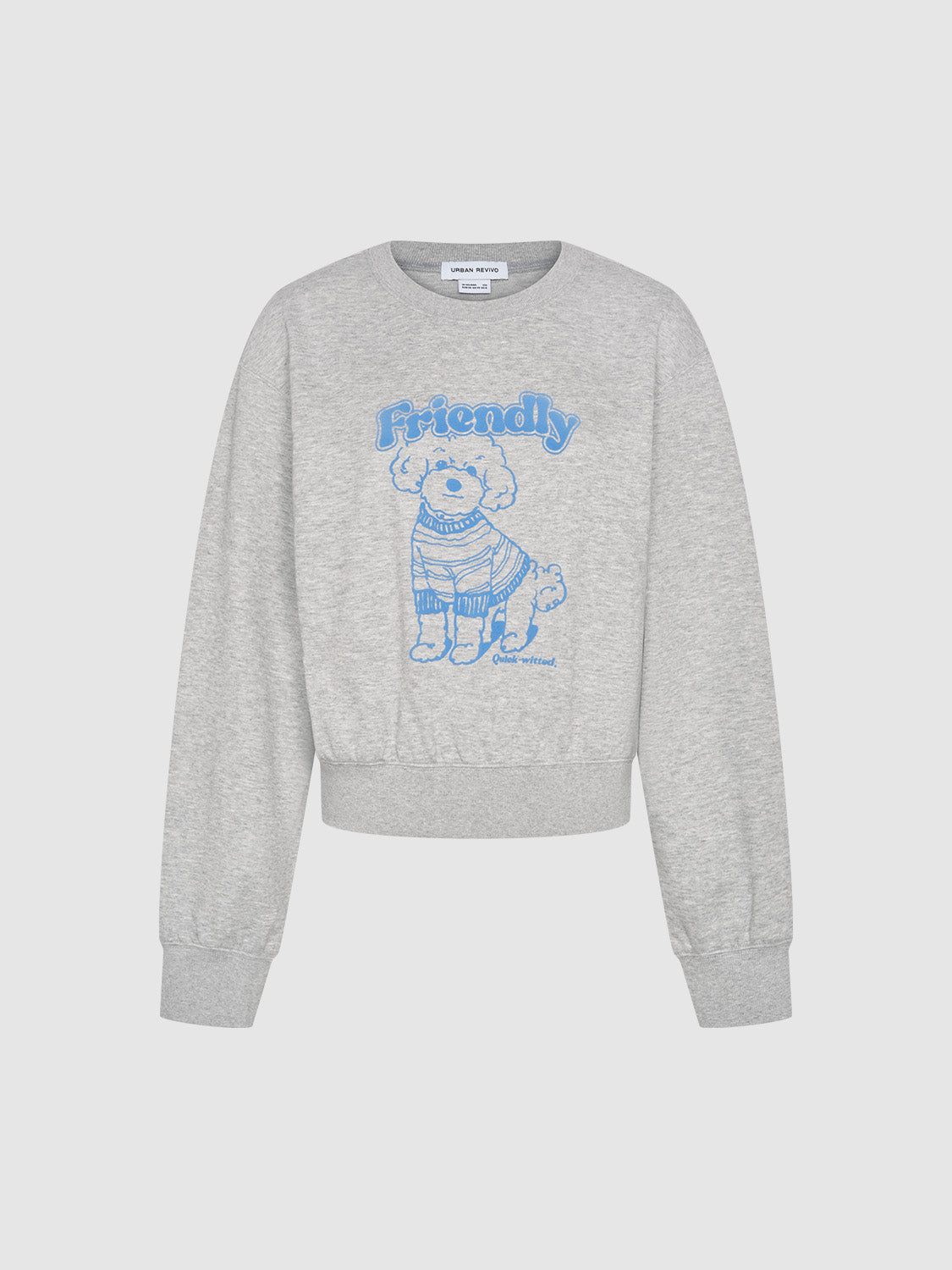 Printed Crew Neck Straight Sweatshirt