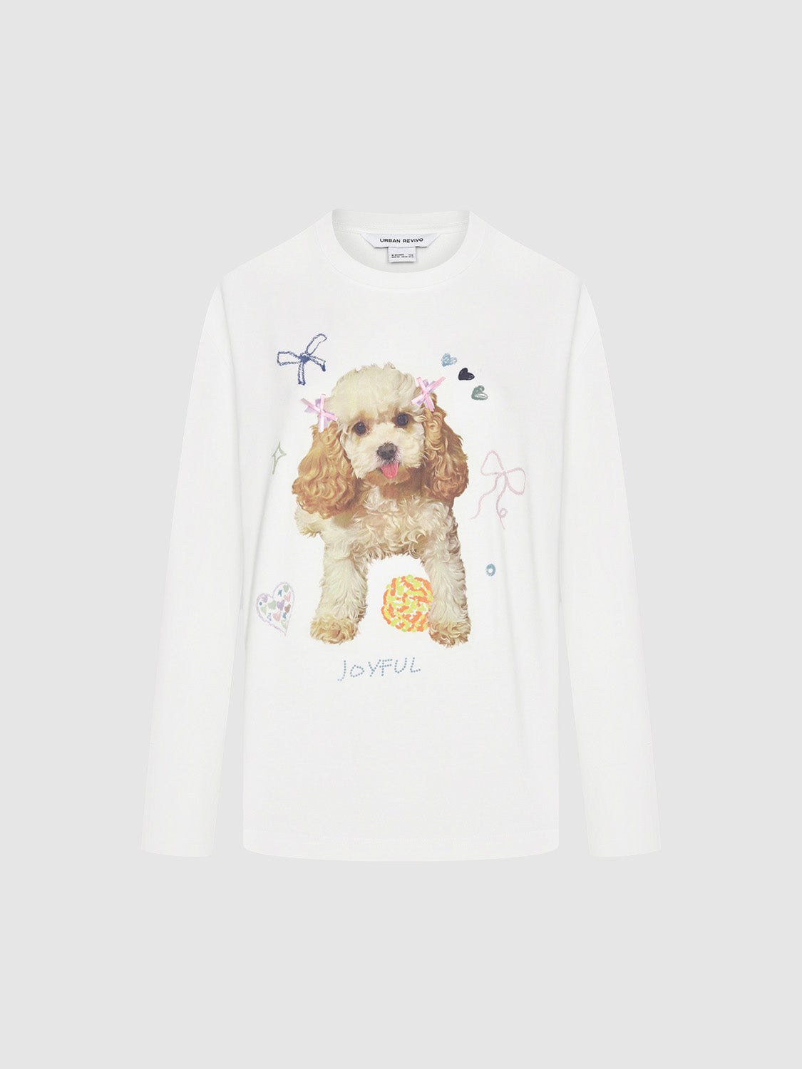 Dog Printed Crew Neck Straight T-Shirt