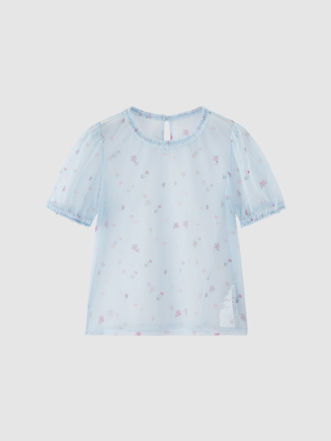 Sheer Floral Short Sleeve T-Shirts