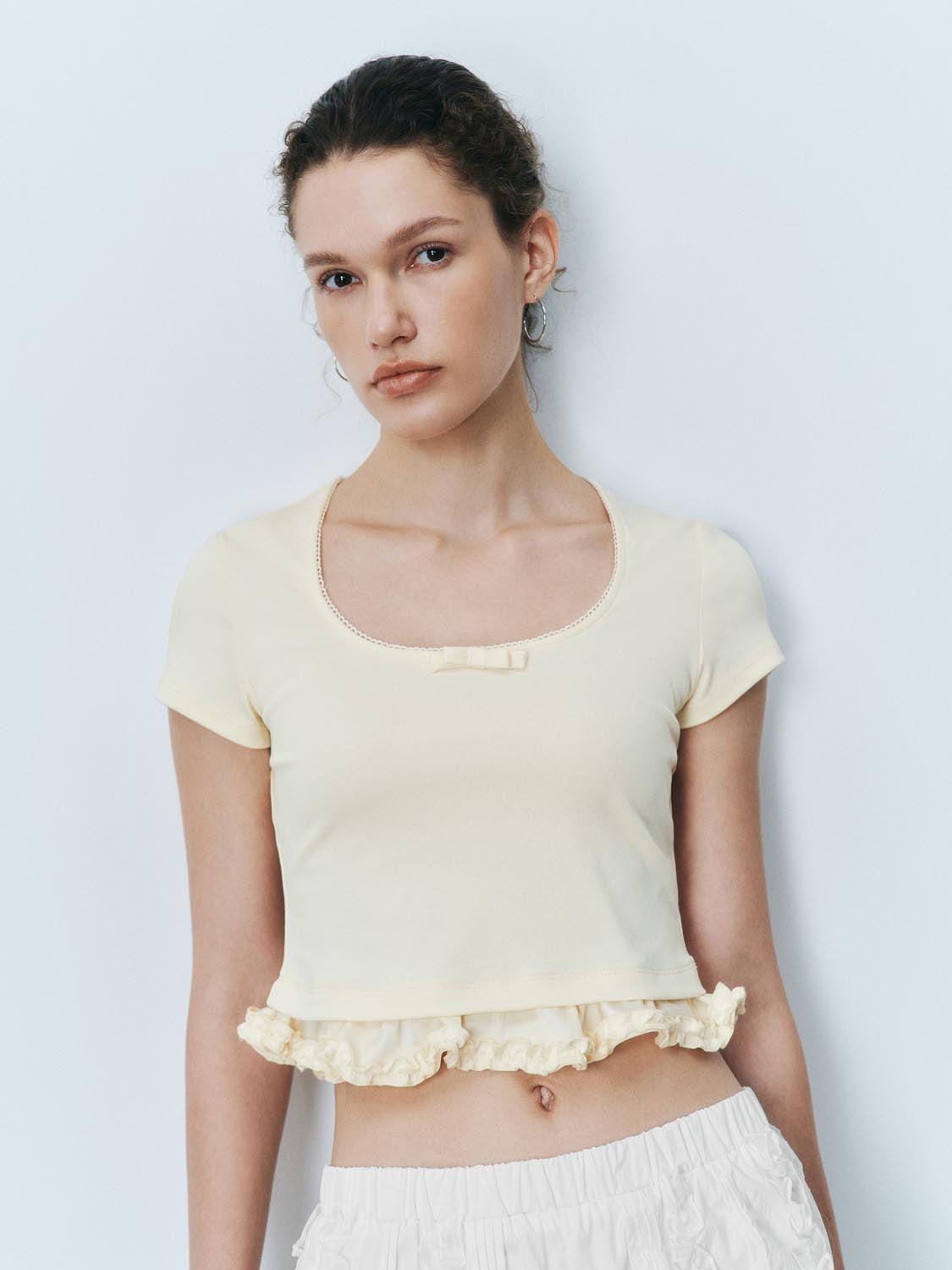 Frilled Hem Short Sleeve T-Shirts