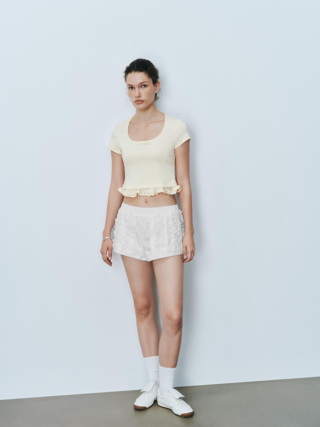 Frilled Hem Short Sleeve T-Shirts