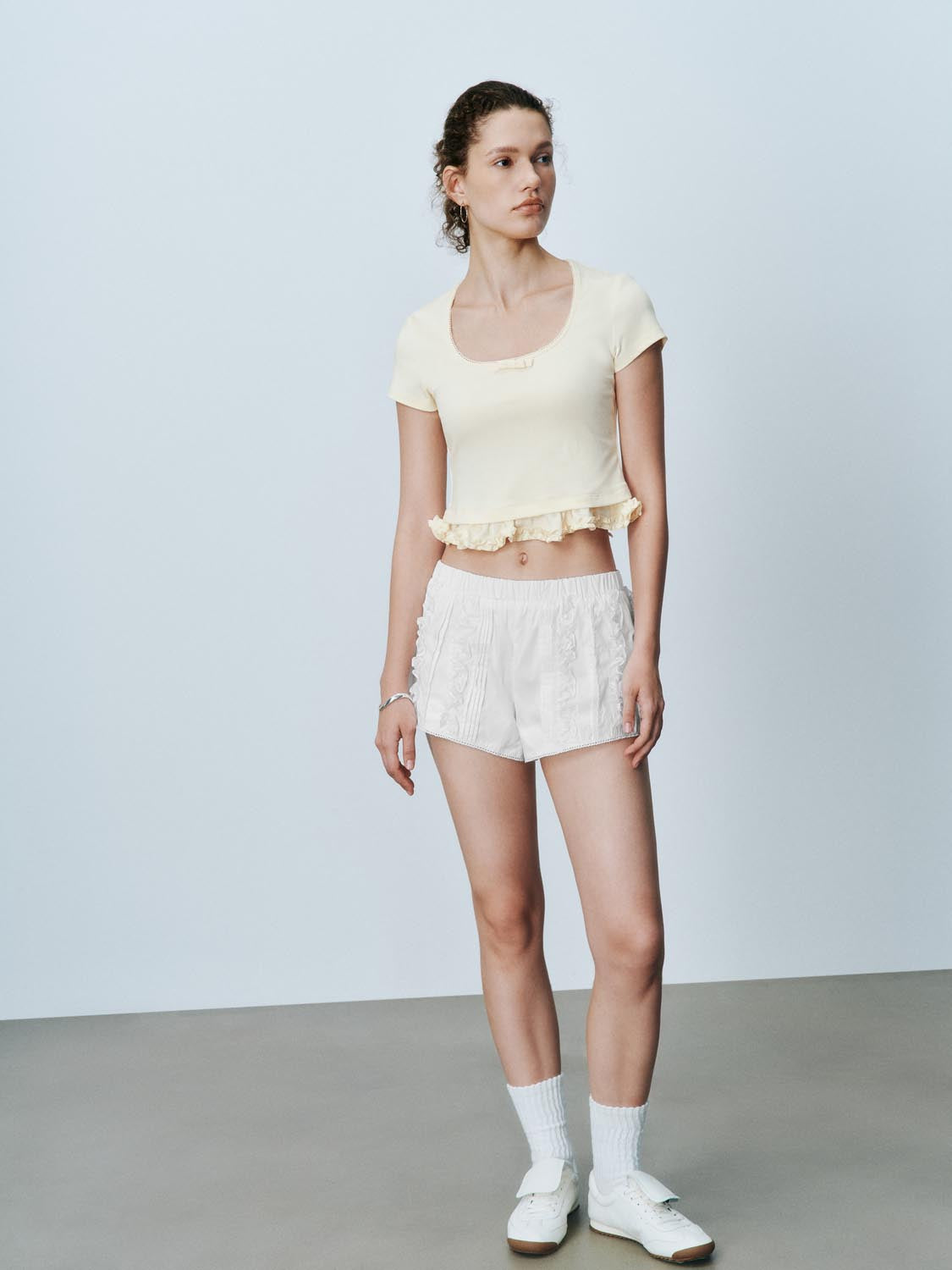 Frilled Hem Short Sleeve T-Shirts