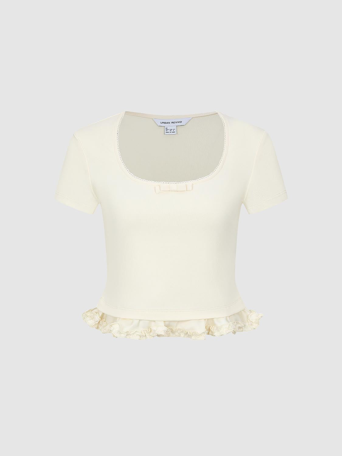 Frilled Hem Short Sleeve T-Shirts