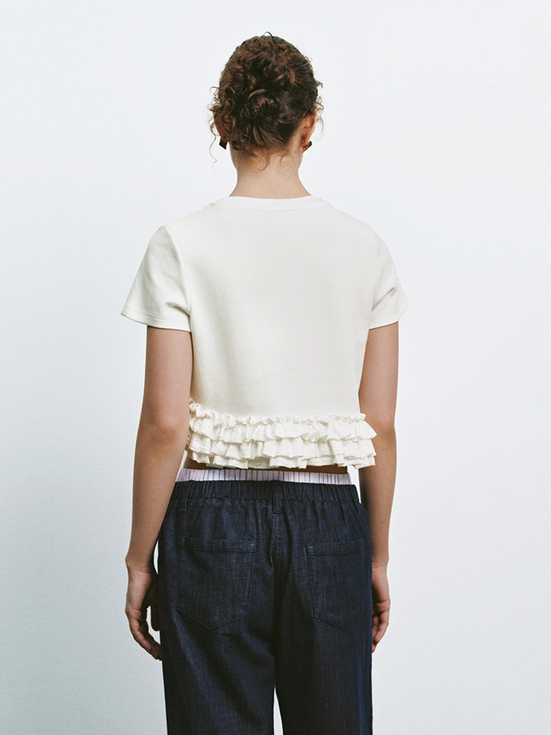 Ruffle Hem Short Sleeve T-Shirts