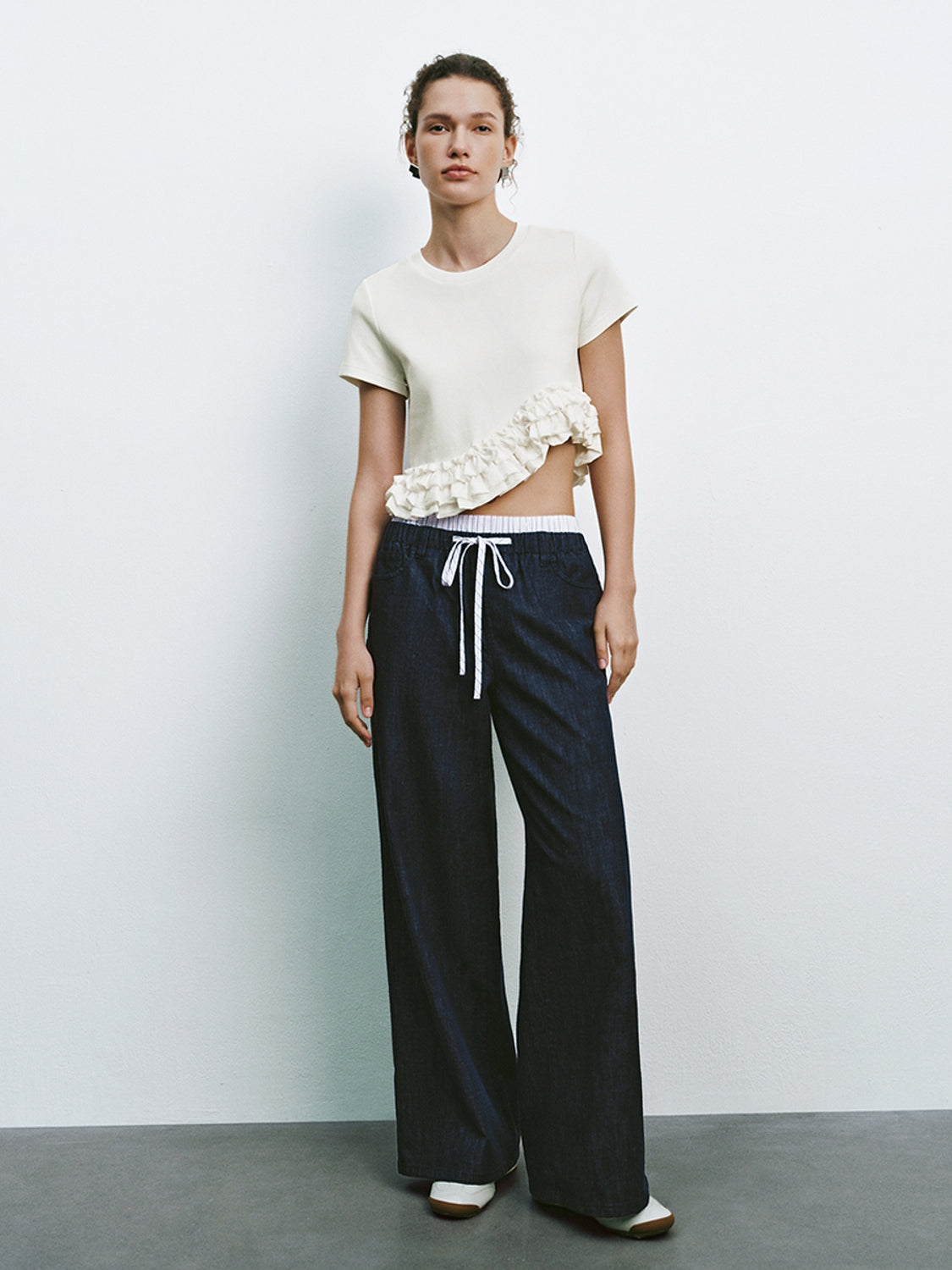 Ruffle Hem Short Sleeve T-Shirts
