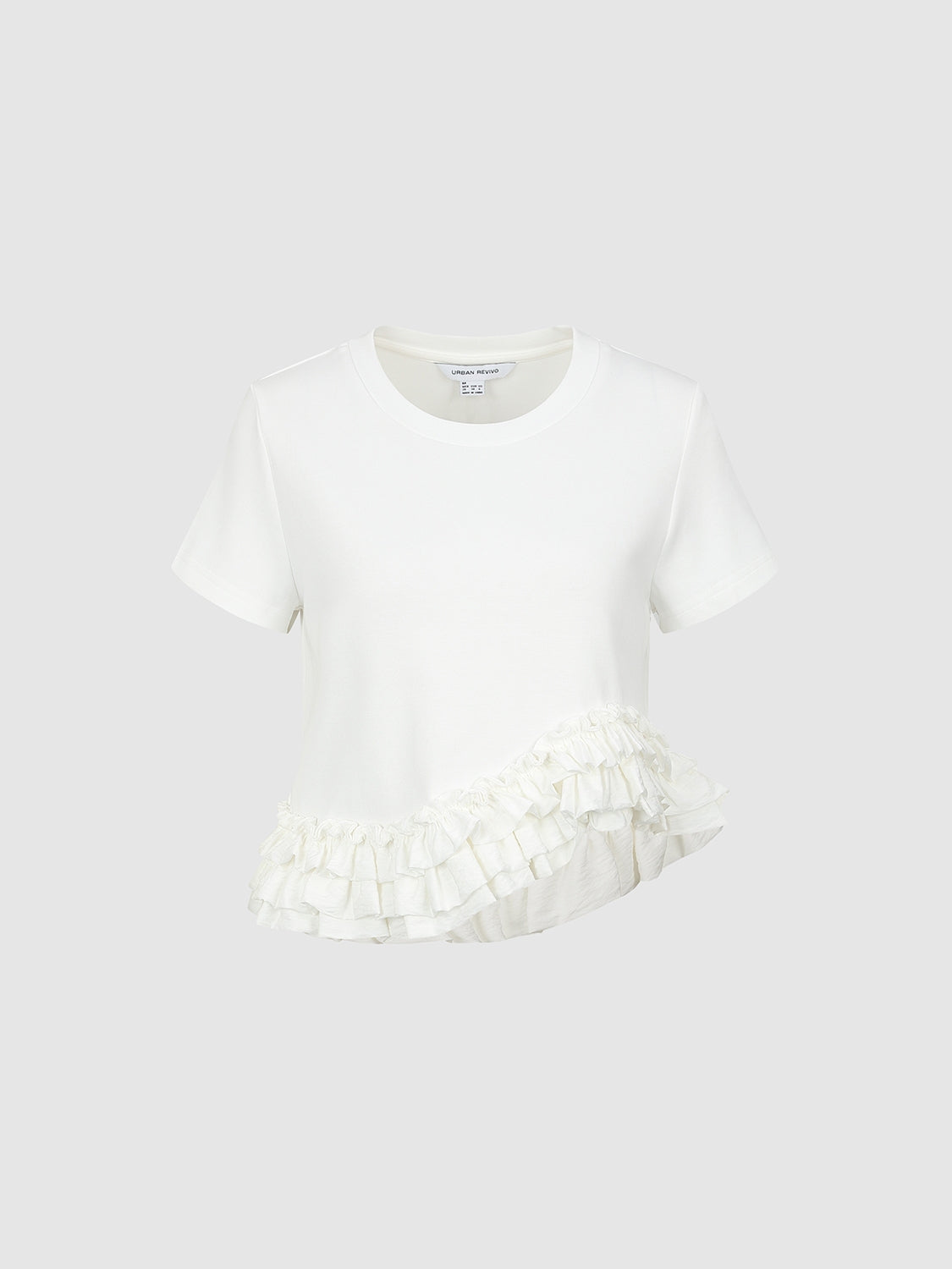 Ruffle Hem Short Sleeve T-Shirts
