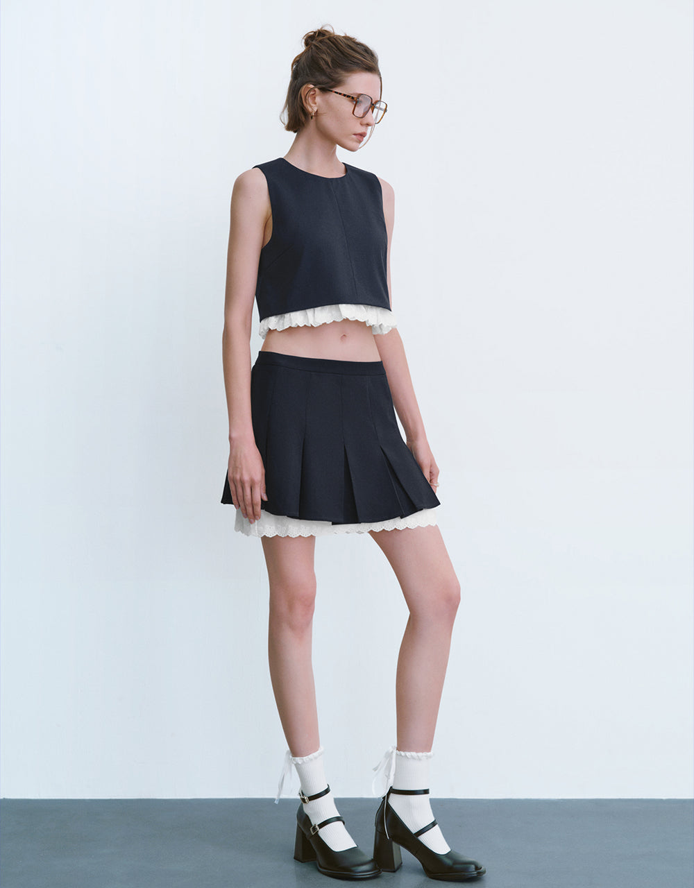 Two Toned Mini A-Line Skirt