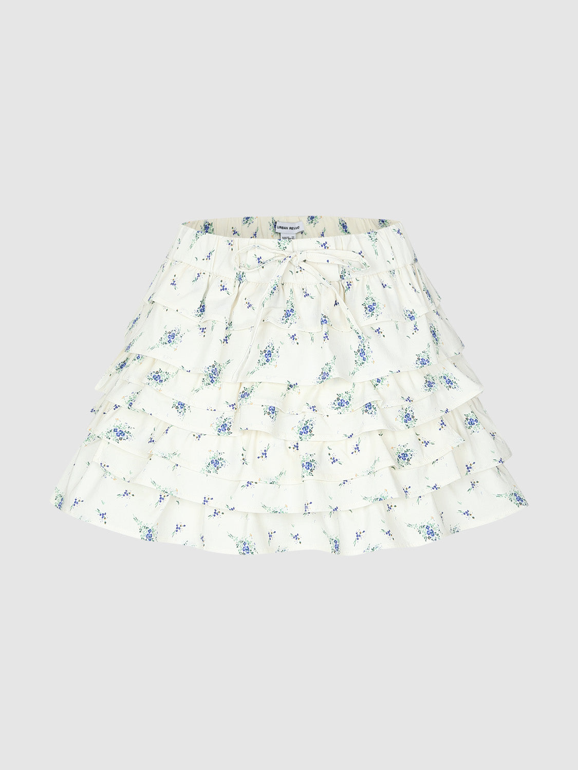 Elastic Waist Mini A-Line Skirt