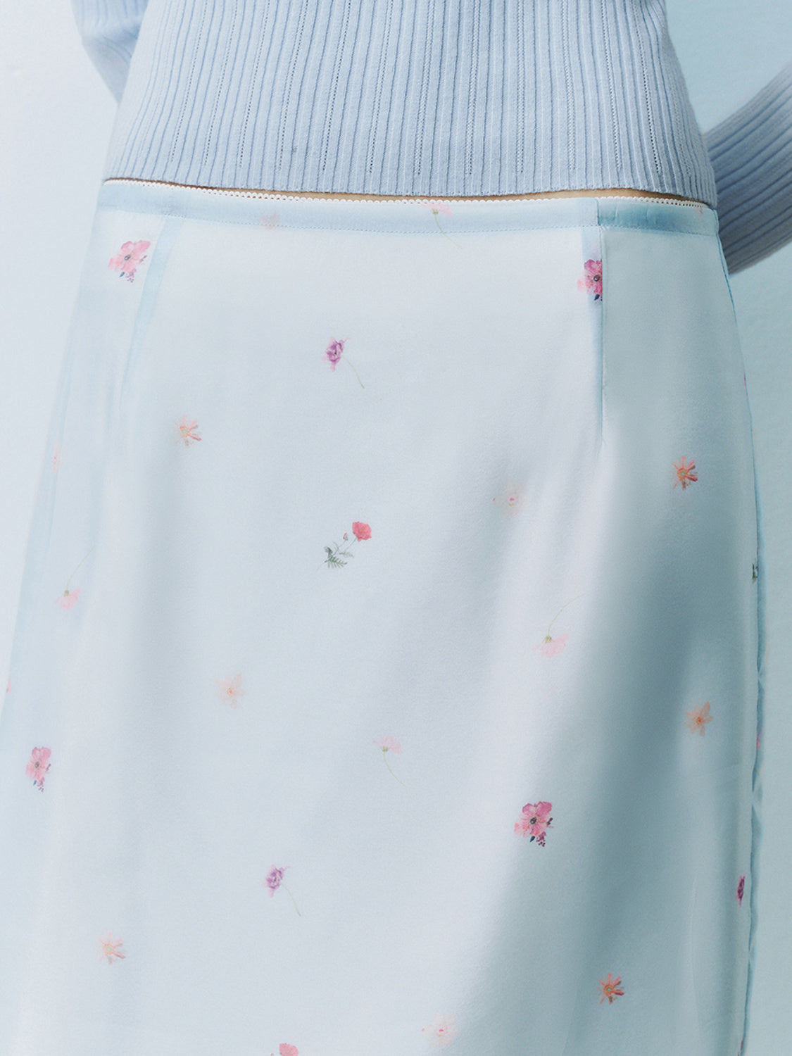 Floral Sheer Straight Skirts