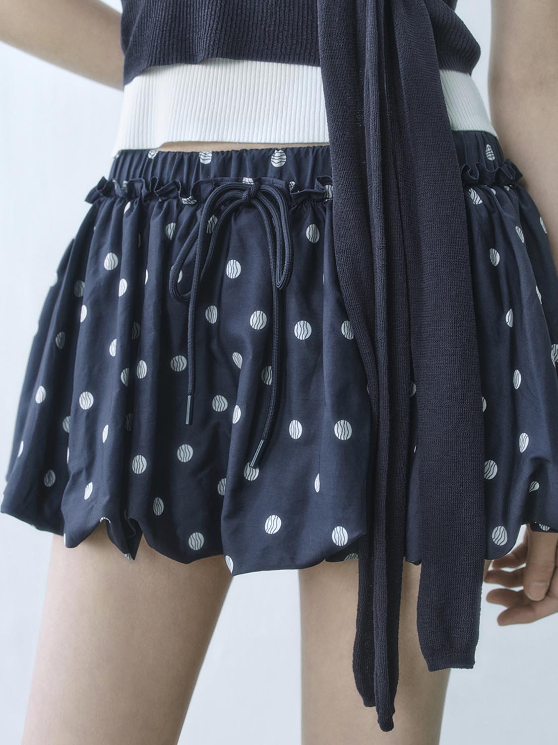 Dotted Mini A-Line Skirts