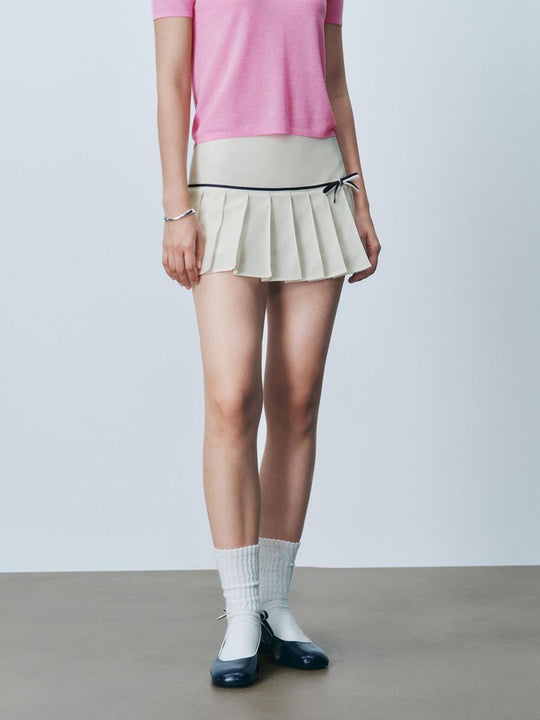 Pleated A-Line Mini Skirts