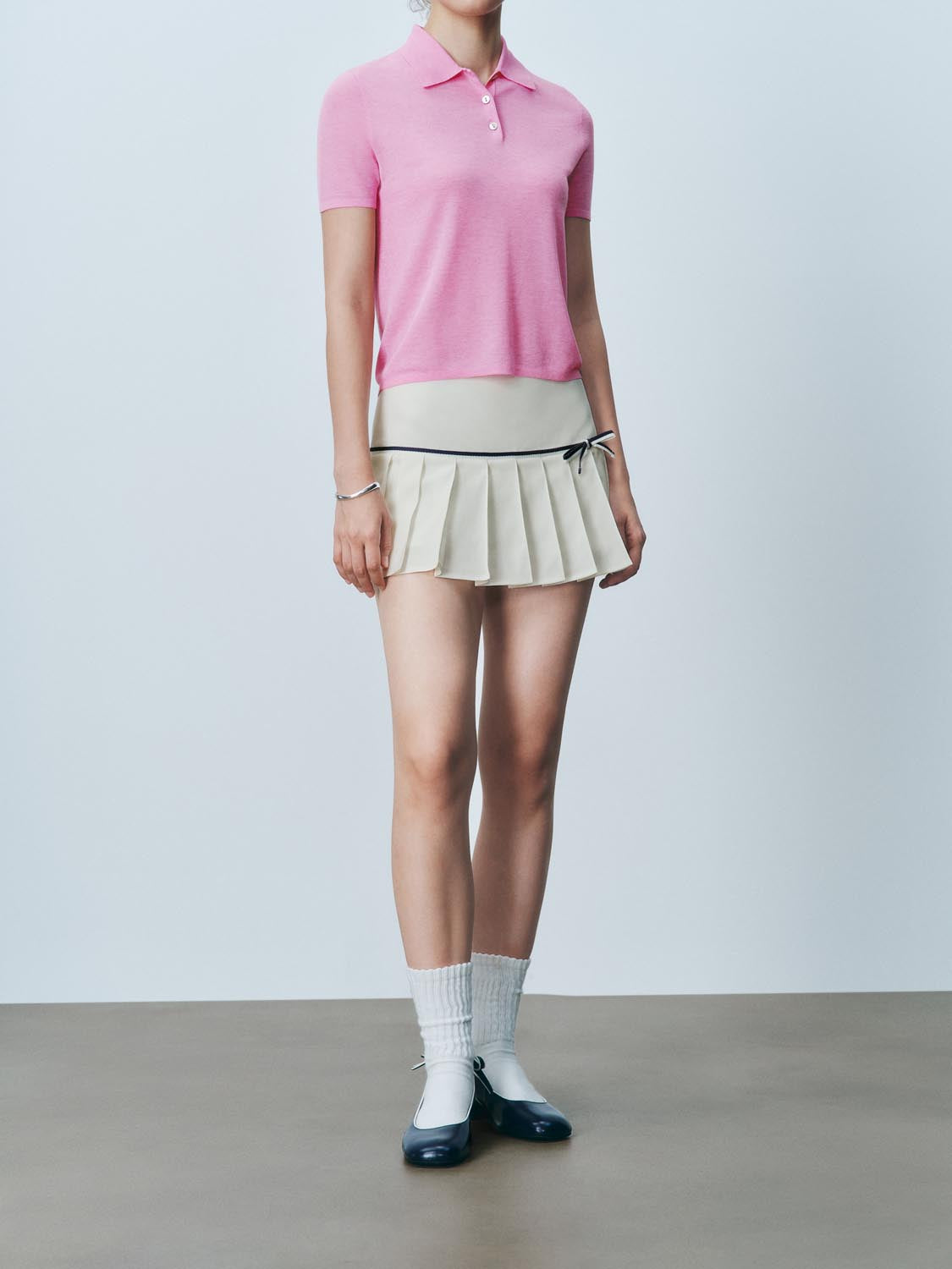 Pleated A-Line Mini Skirts