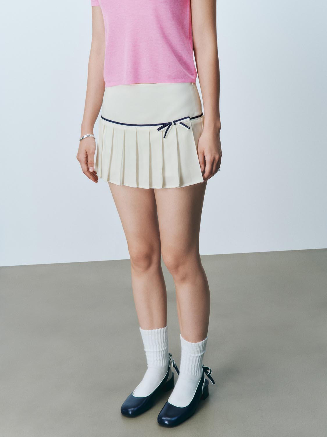 Pleated A-Line Mini Skirts