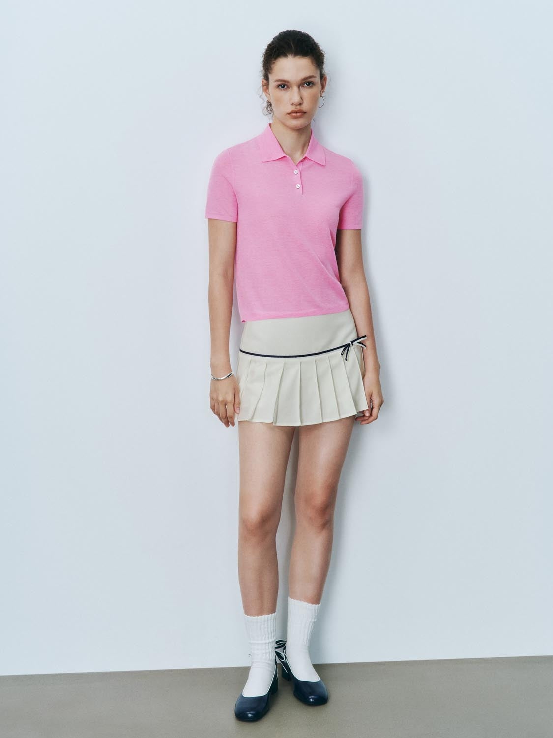 Pleated A-Line Mini Skirts