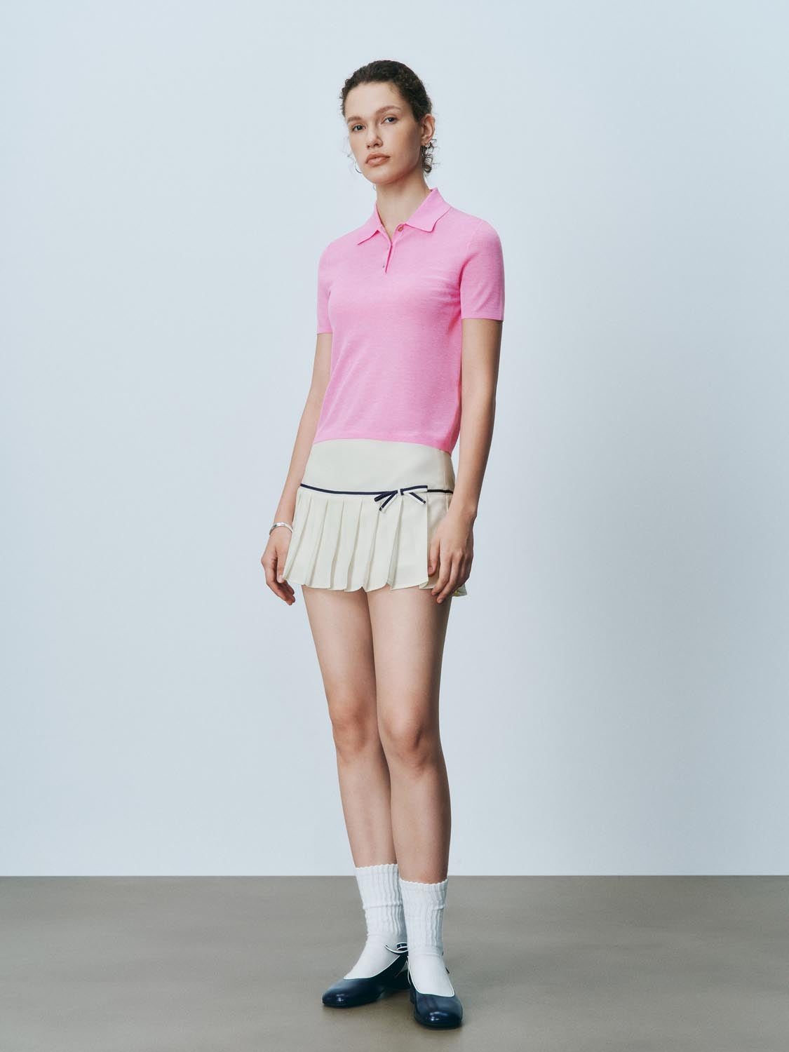 Pleated A-Line Mini Skirts