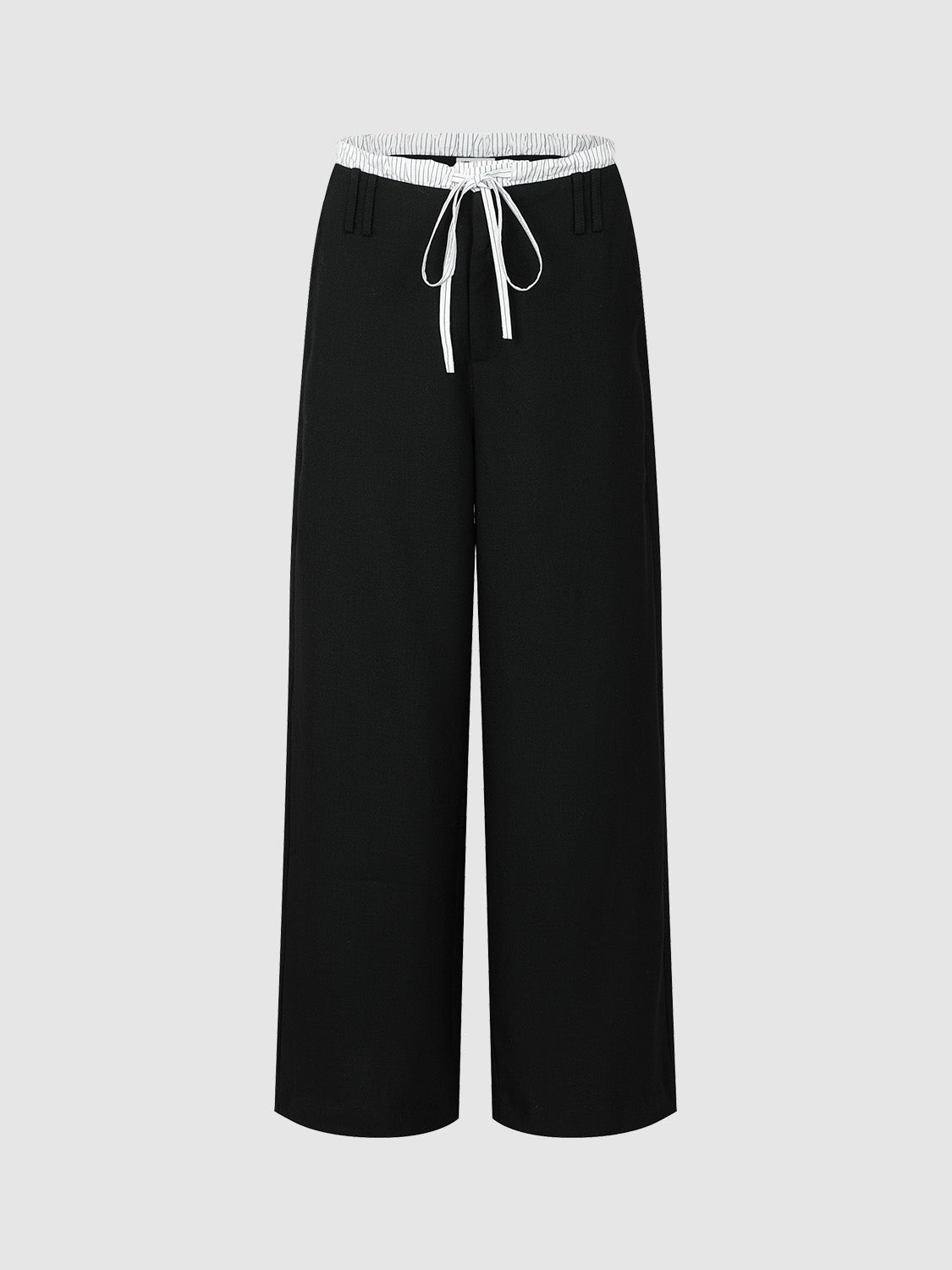 Drawstring Waist Wide-Leg Pants