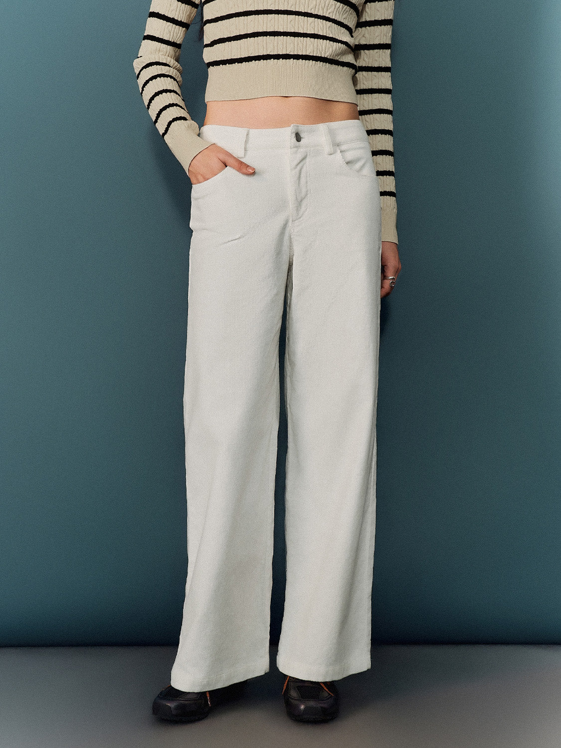 Straight Wide-Leg Pants
