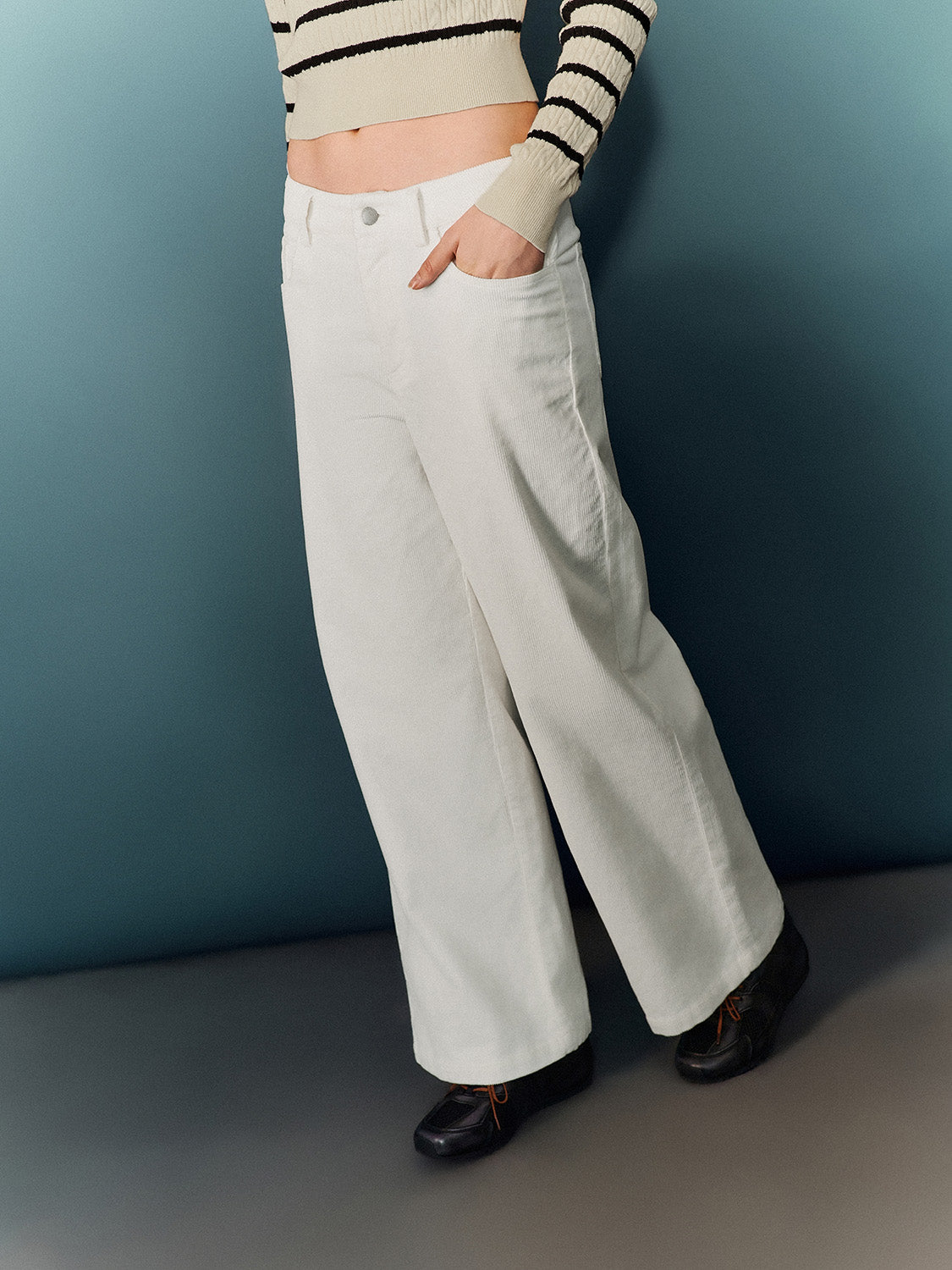 Straight Wide-Leg Pants