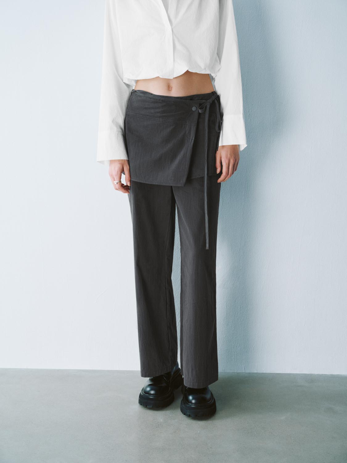 2 In 1 Wide-Leg Pants