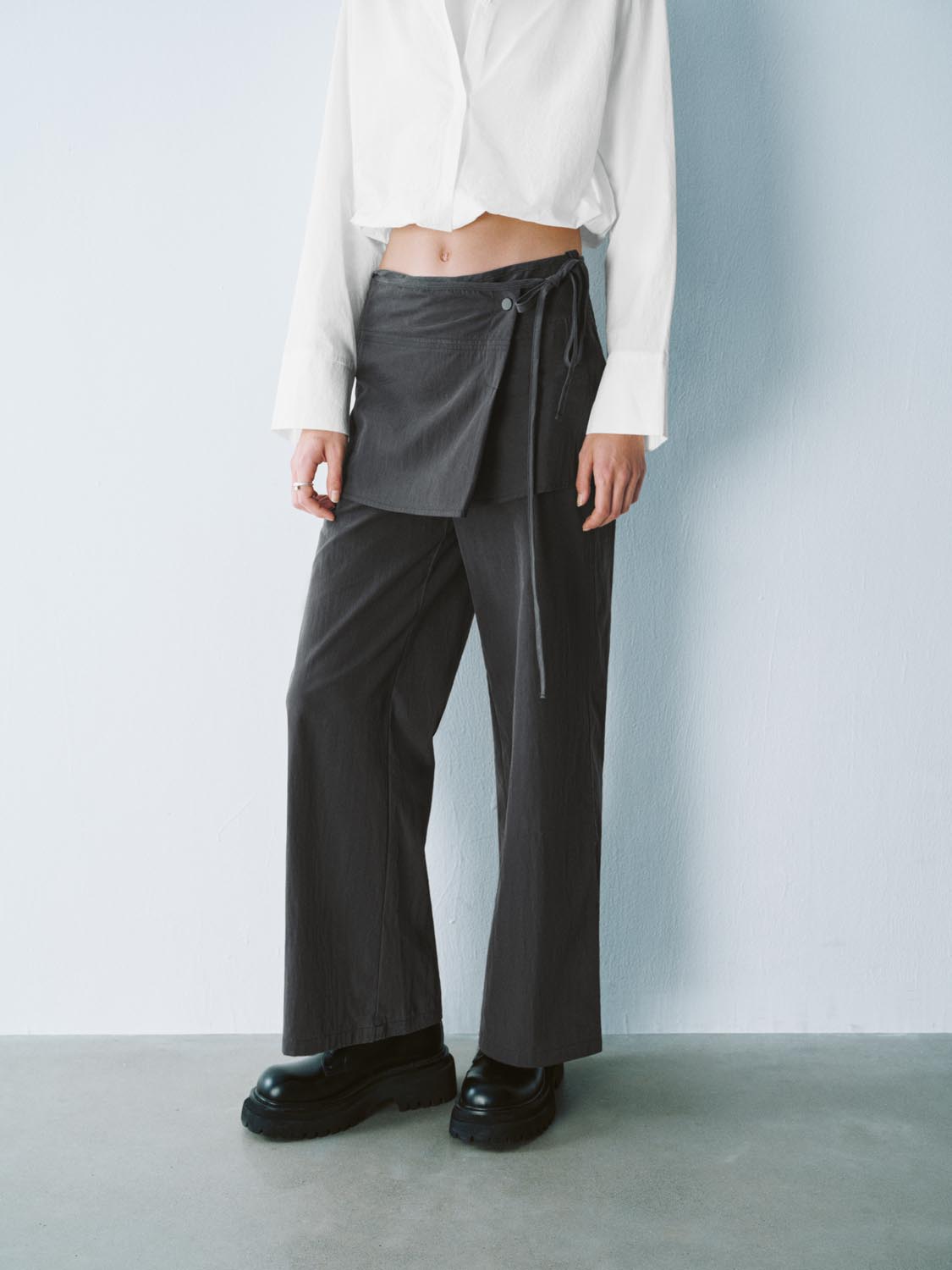 2 In 1 Wide-Leg Pants