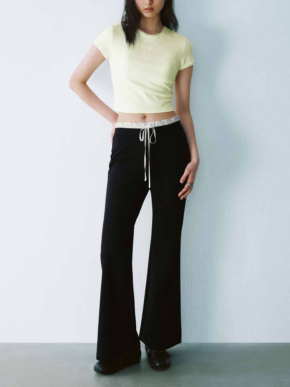 Drawstring Flare Pants