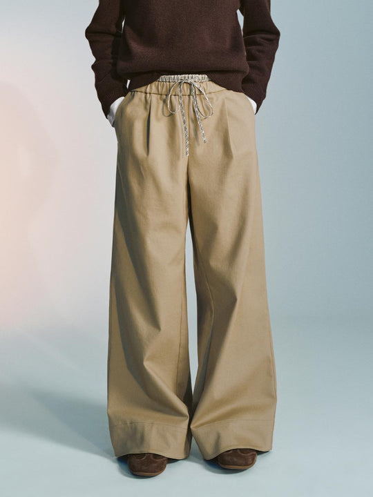 Patchwork Plaid Wide-Leg Pants