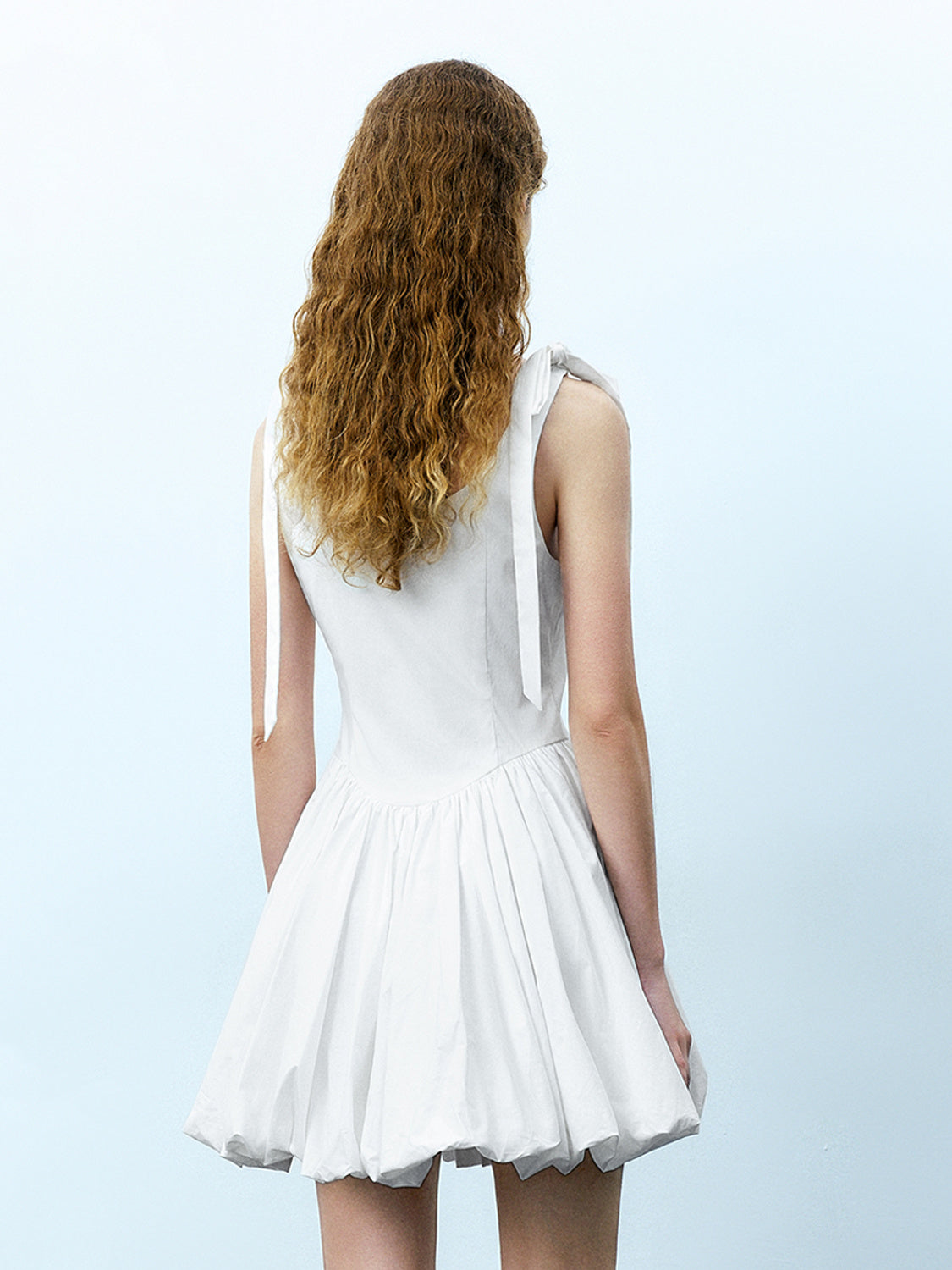 Bubble Hem U Neck A-Line Dress