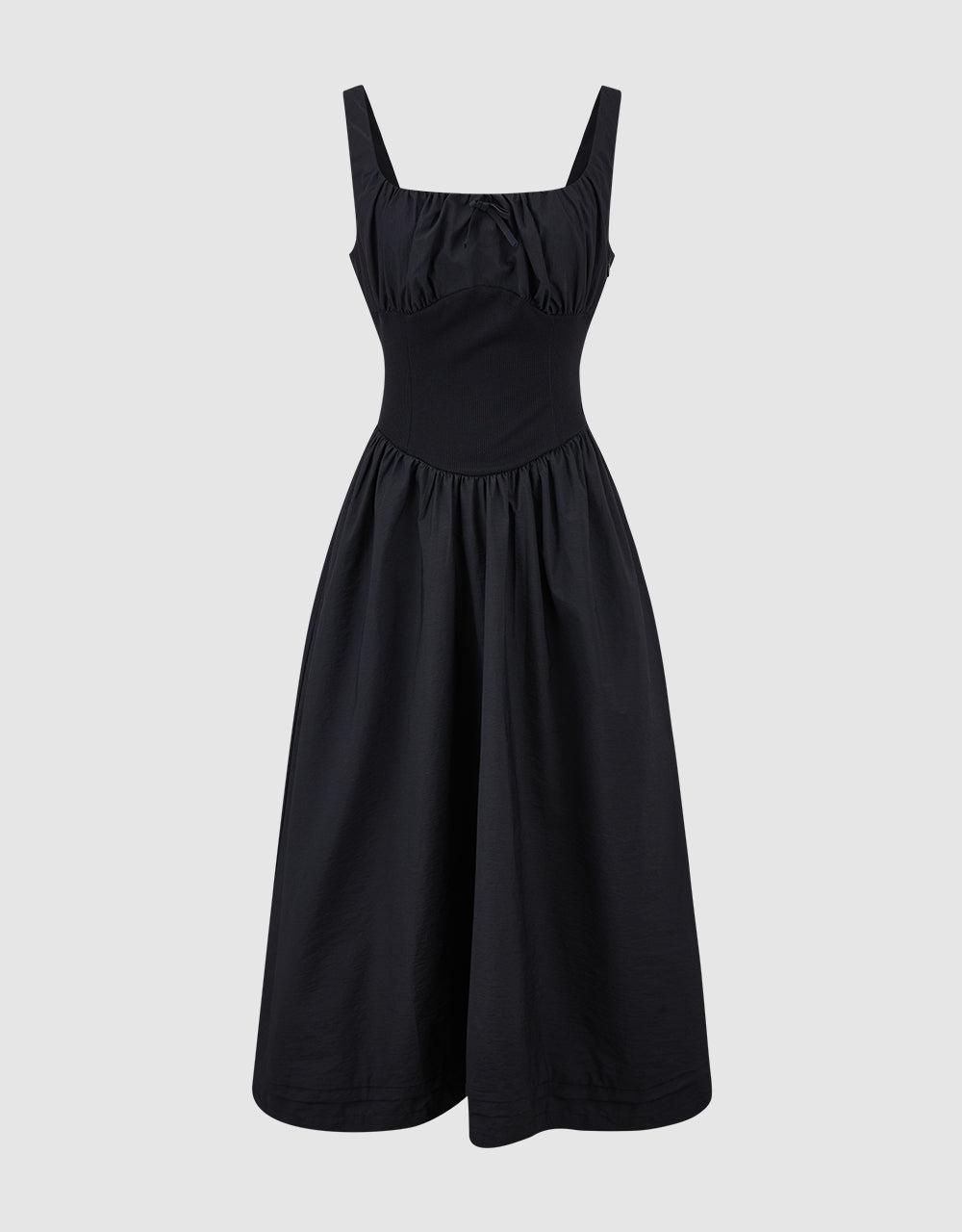 Square-cut Collar A-Line Dress