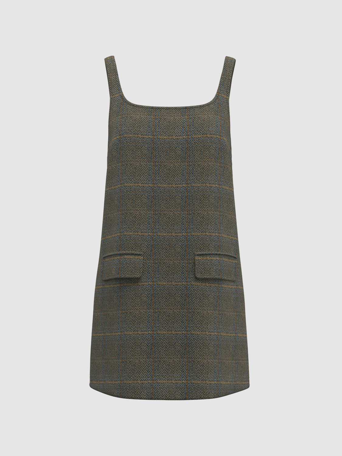 Plaid Straight Pinafore Dresses