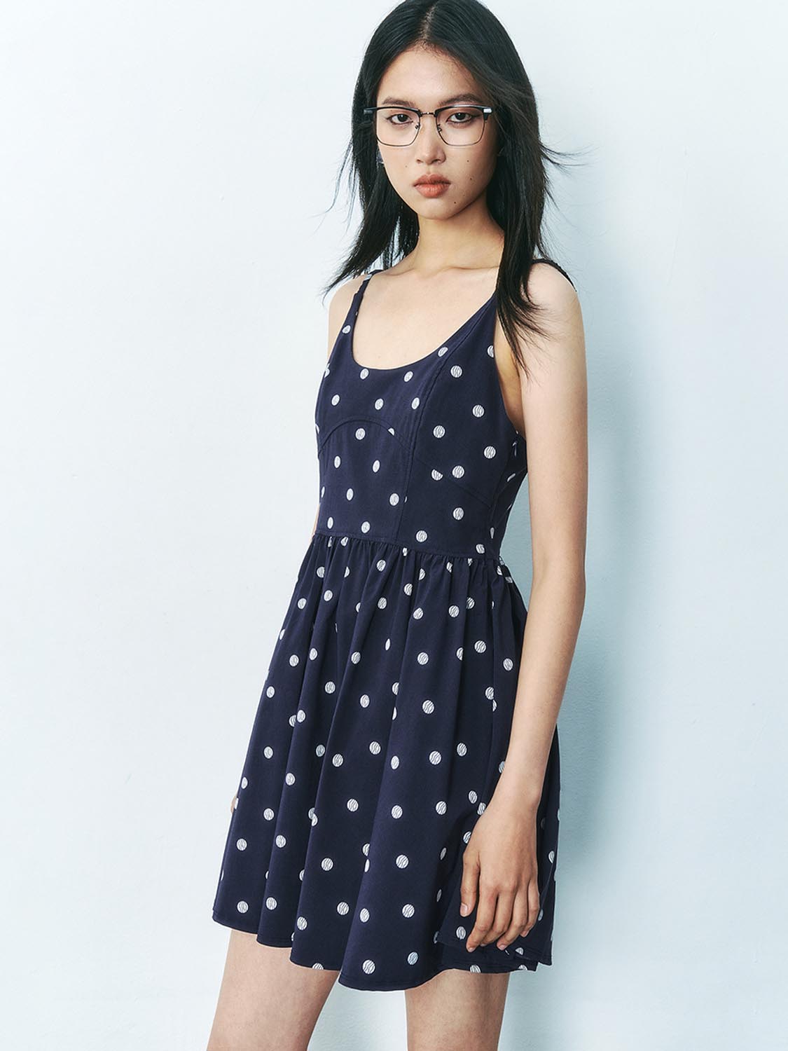 Dotted Cami A-Line Dresses