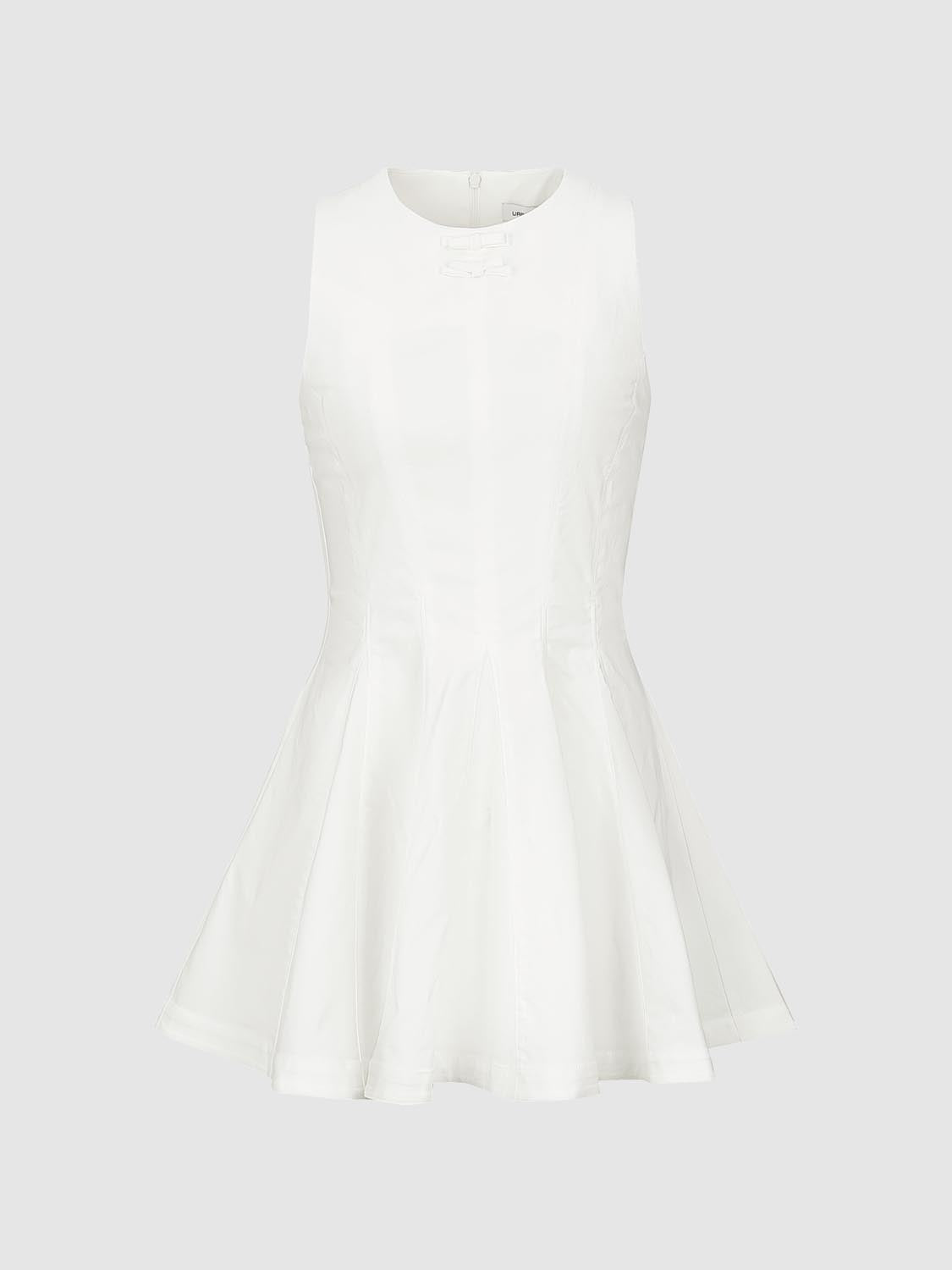 Flared Pleated Sleeveless Dresses