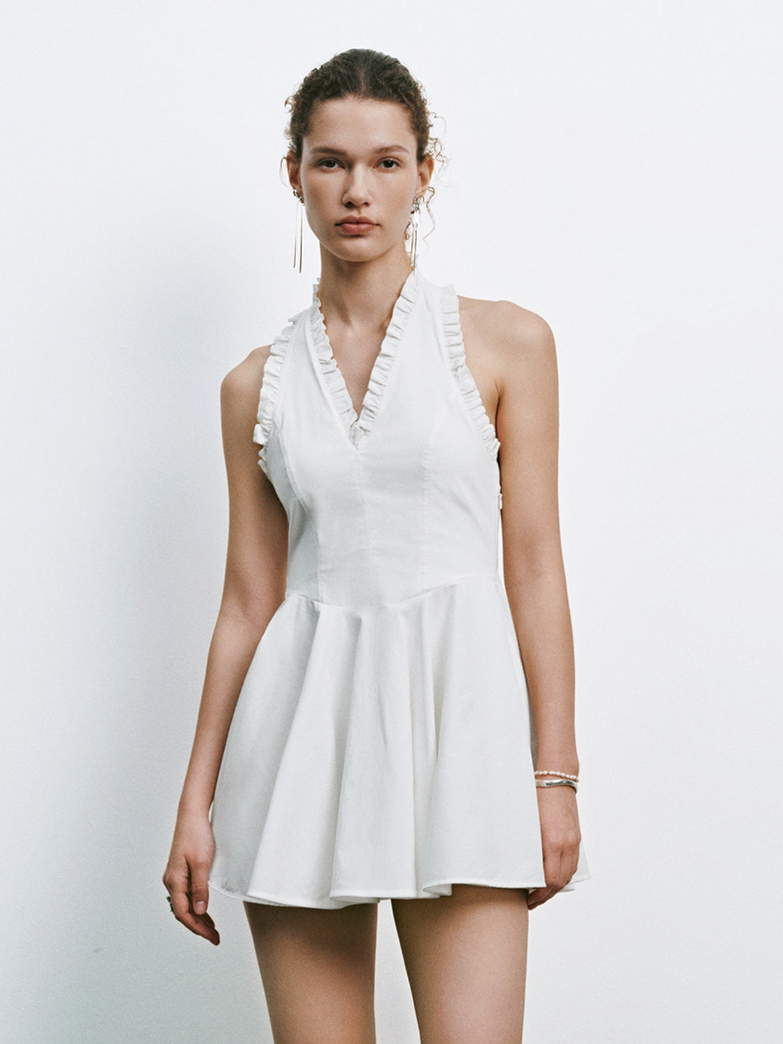 Ruffle Halter Mini Dresses