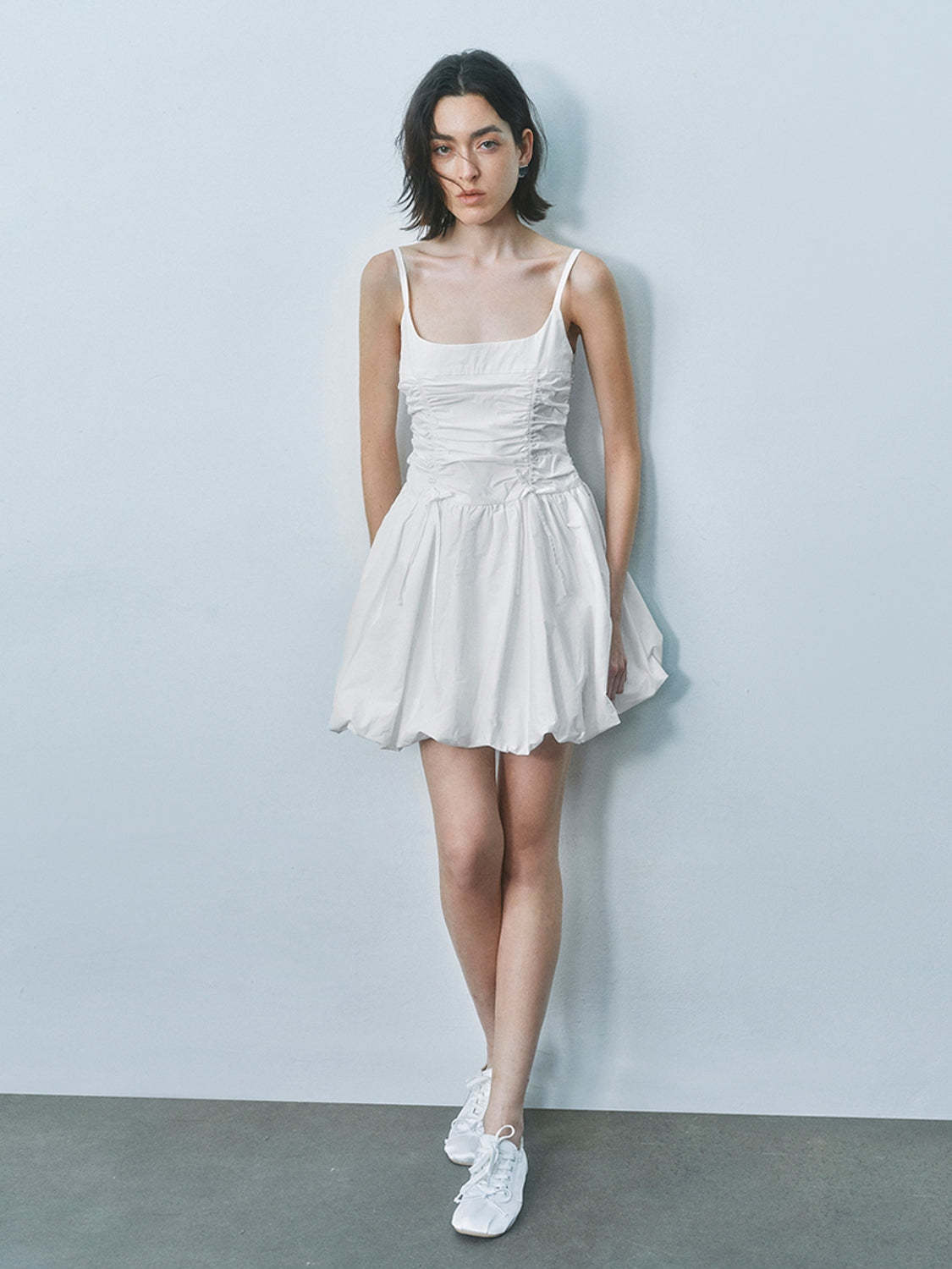 Shirred A-Line Mini Dresses