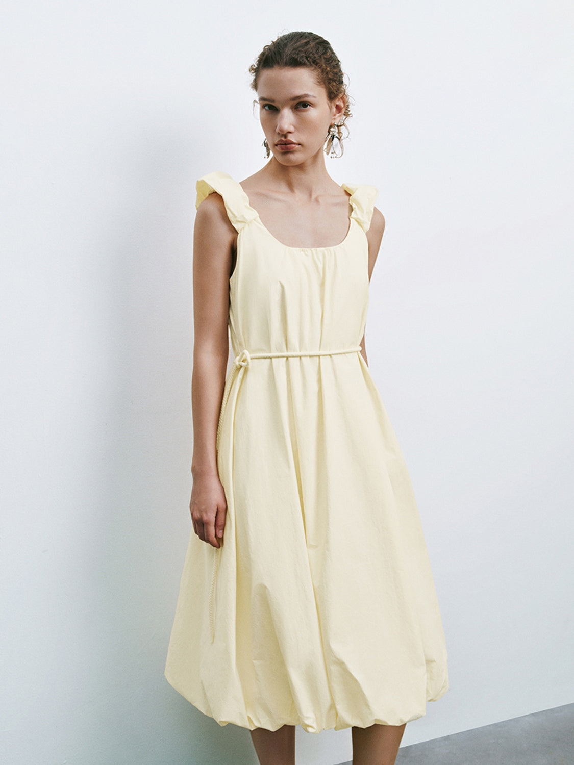 Wide Strap Ruffle Maxi Dresses