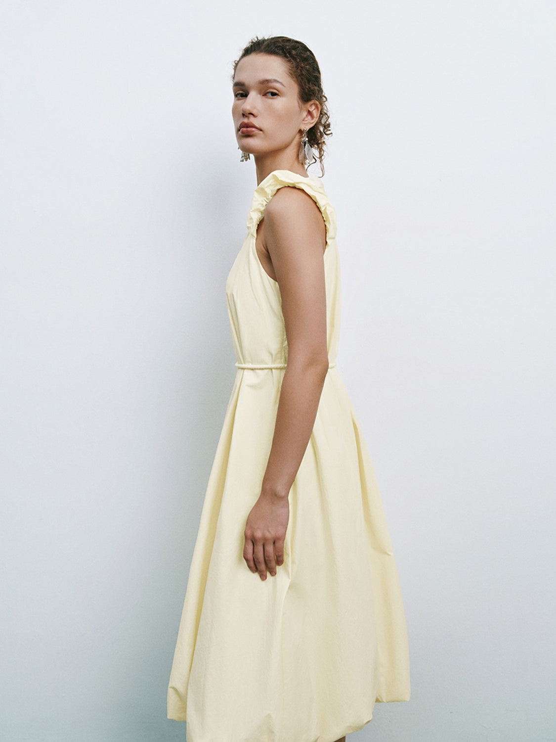 Wide Strap Ruffle Maxi Dresses