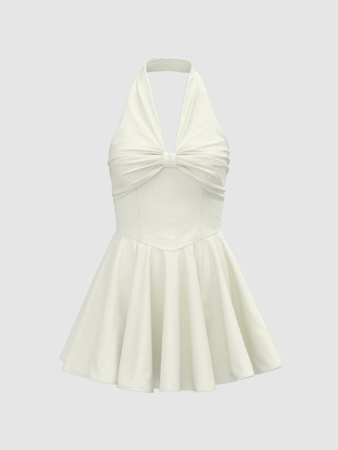 Halter Neck A-Line Mini Dresses