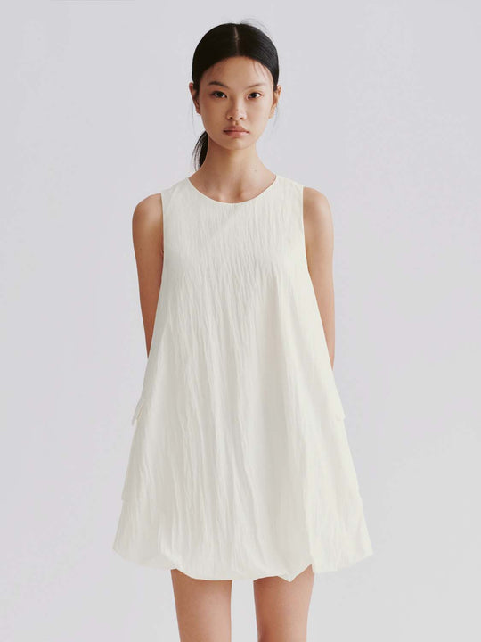 Crew Neck Sleeveless A-Line Midi Dresses