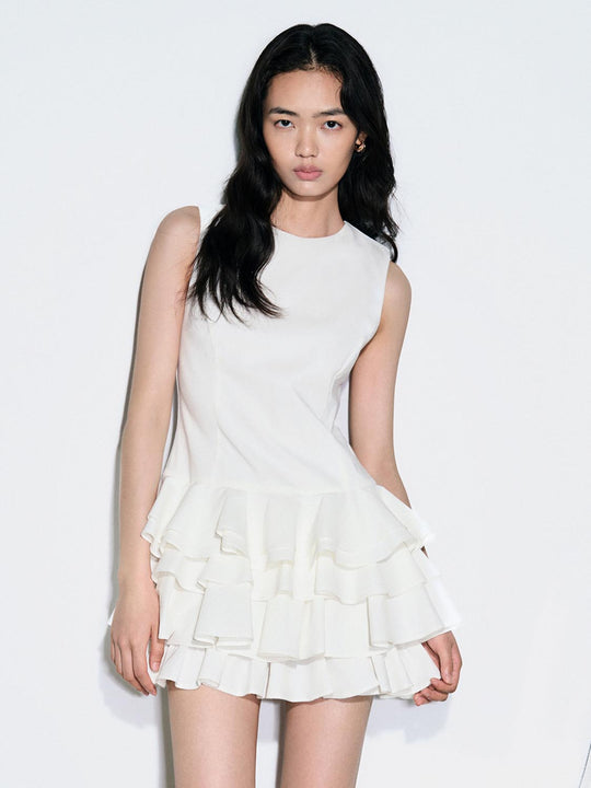 Sleeveless Tiered Ruffle A-Line Mini Dresses