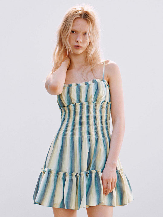 Cotton A-Line Silhouette With Thin Stretch Fabric And Elastic Yarn Excluded Dress