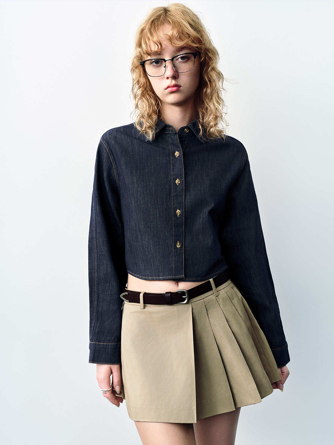 Button Up Loose Denim Shirt