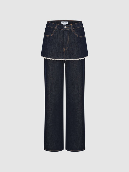 Skirt Layered Jeans