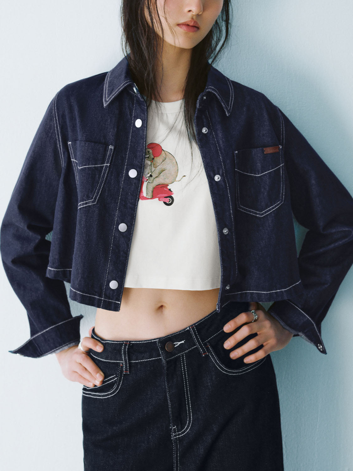 Cropped Denim Shirts